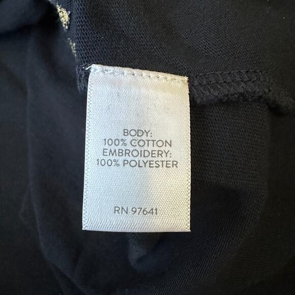 J.JILL PURE JILL Top Blouse Navy Blue Embroidered Cotton Boho NWT - Picture 7 of 9